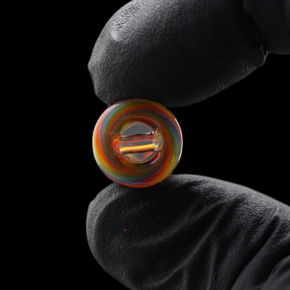 2-Loch-System mit transparentem Glassteg am Rainbow Melt Glastip mit 11,5 mm Durchmesser