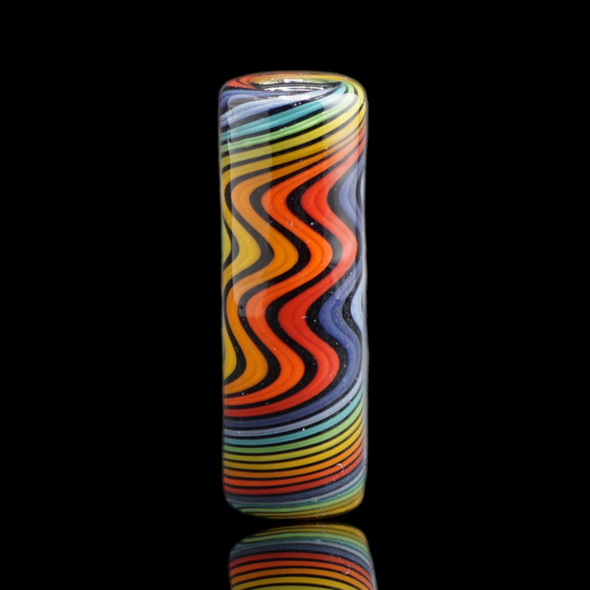 Jcreature Glass Rainbow Pulse Glastip mit bunten Wellen und feinen Farbstreifen an den Enden
