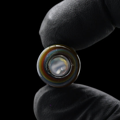 Offenes Ende des Spectrum Wave Glastips von Jcreature Glass mit mehrfarbigem Glasrand