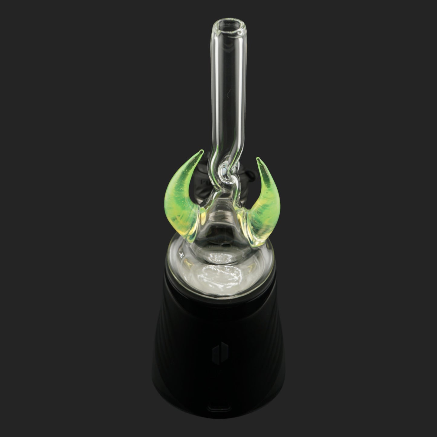 Back view of Magizle Glass Crescent Horns Green Dry Top
