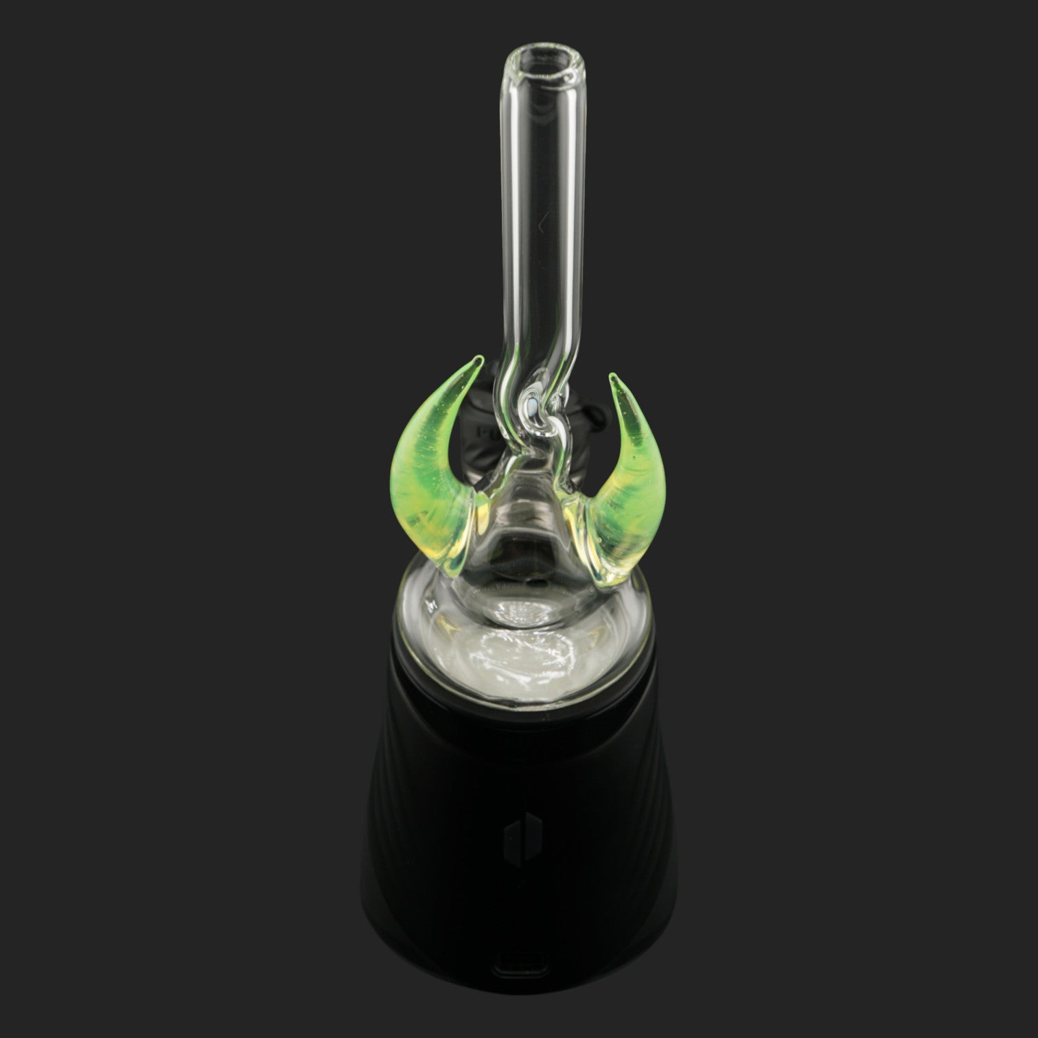 Back view of Magizle Glass Crescent Horns Green Dry Top
