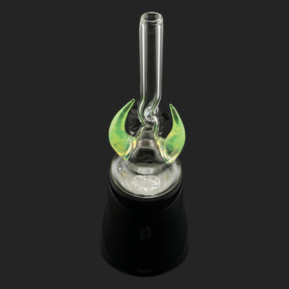 Back view of Magizle Glass Crescent Horns Green Dry Top
