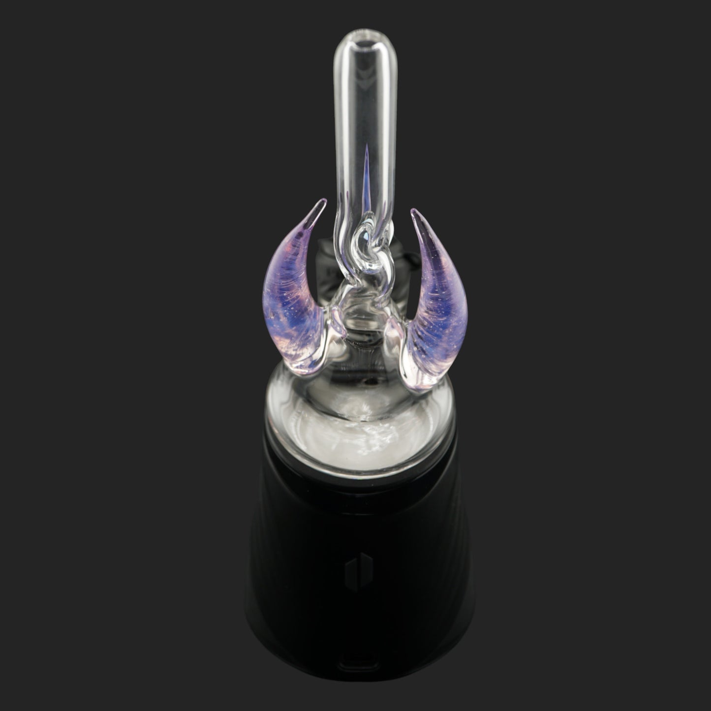 Back view of Magizle Glass Eclipse Horns Dry Top with purple blue glass details