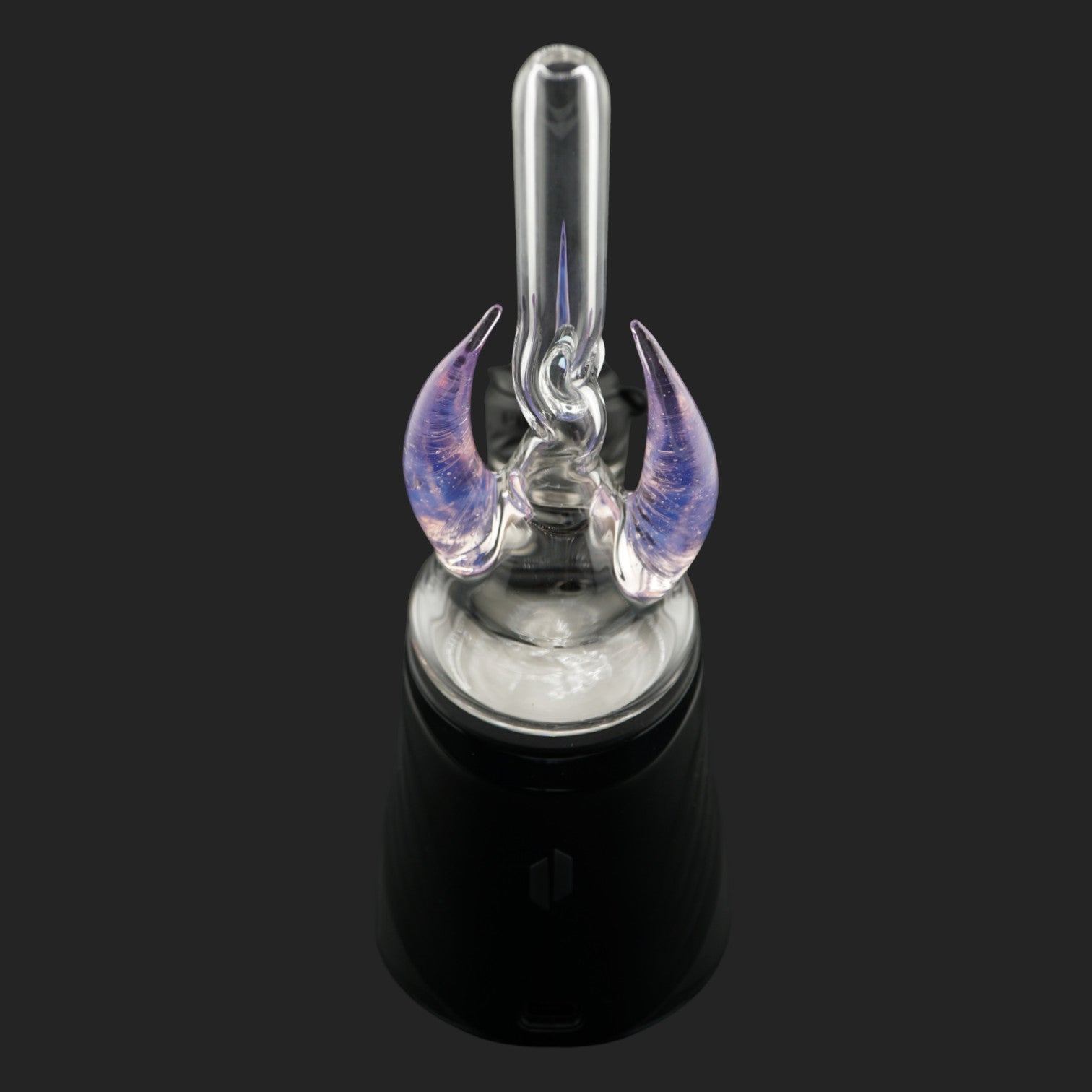 Back view of Magizle Glass Eclipse Horns Dry Top with purple blue glass details