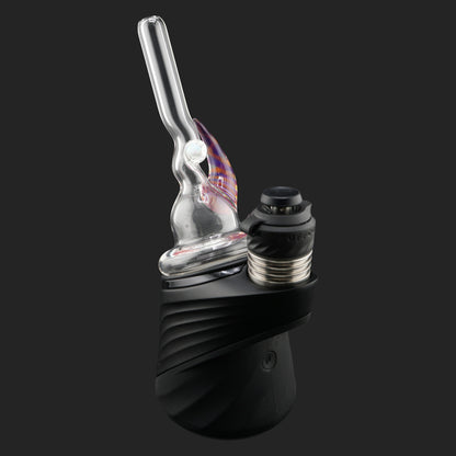 Magizle Glass Helix Horn Dry Top front view with purple orange glass horn and opal