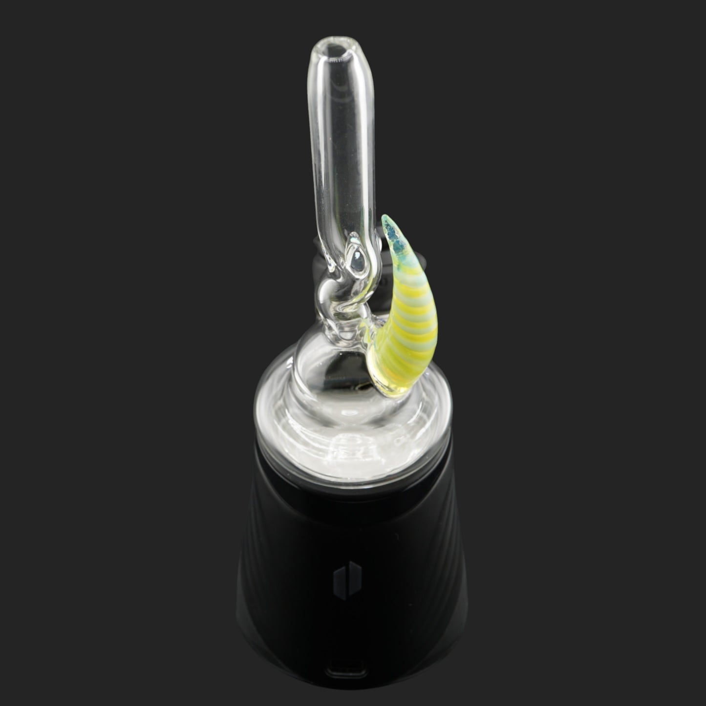 Back view of Magizle Glass Helix Horn Dry Top with opal and handcrafted glass details
