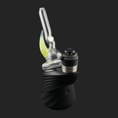 Magizle Glass Helix Horn Dry Top front view with yellow green glass horn and opal