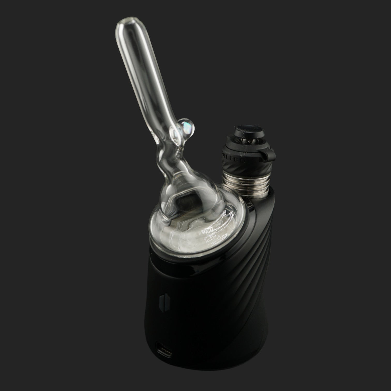Side view of Magizle Glass Pure Eye Dry Top with clear glass body and opal detail