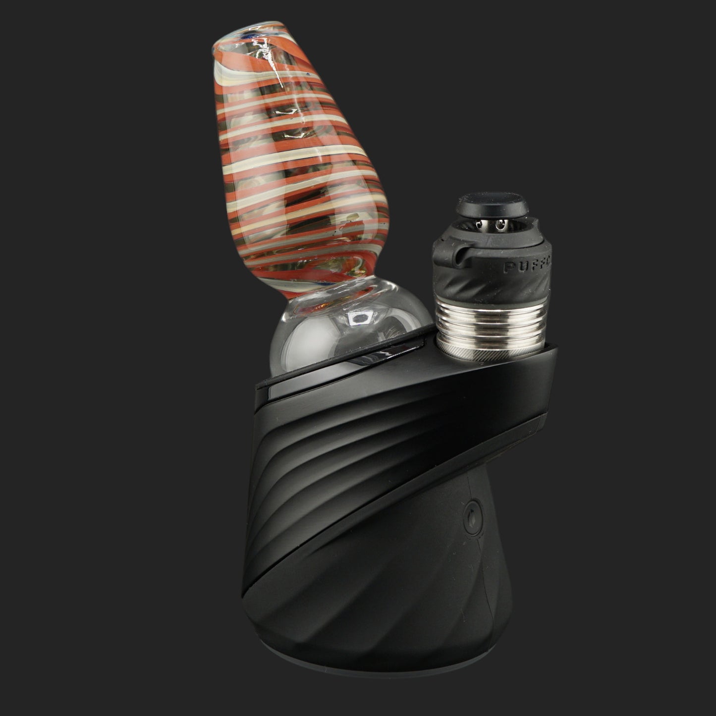 Handmade Mind Blowing Glass Copper Lamp attachment with horizontal linework and direct airflow for Puffco Peak Pro