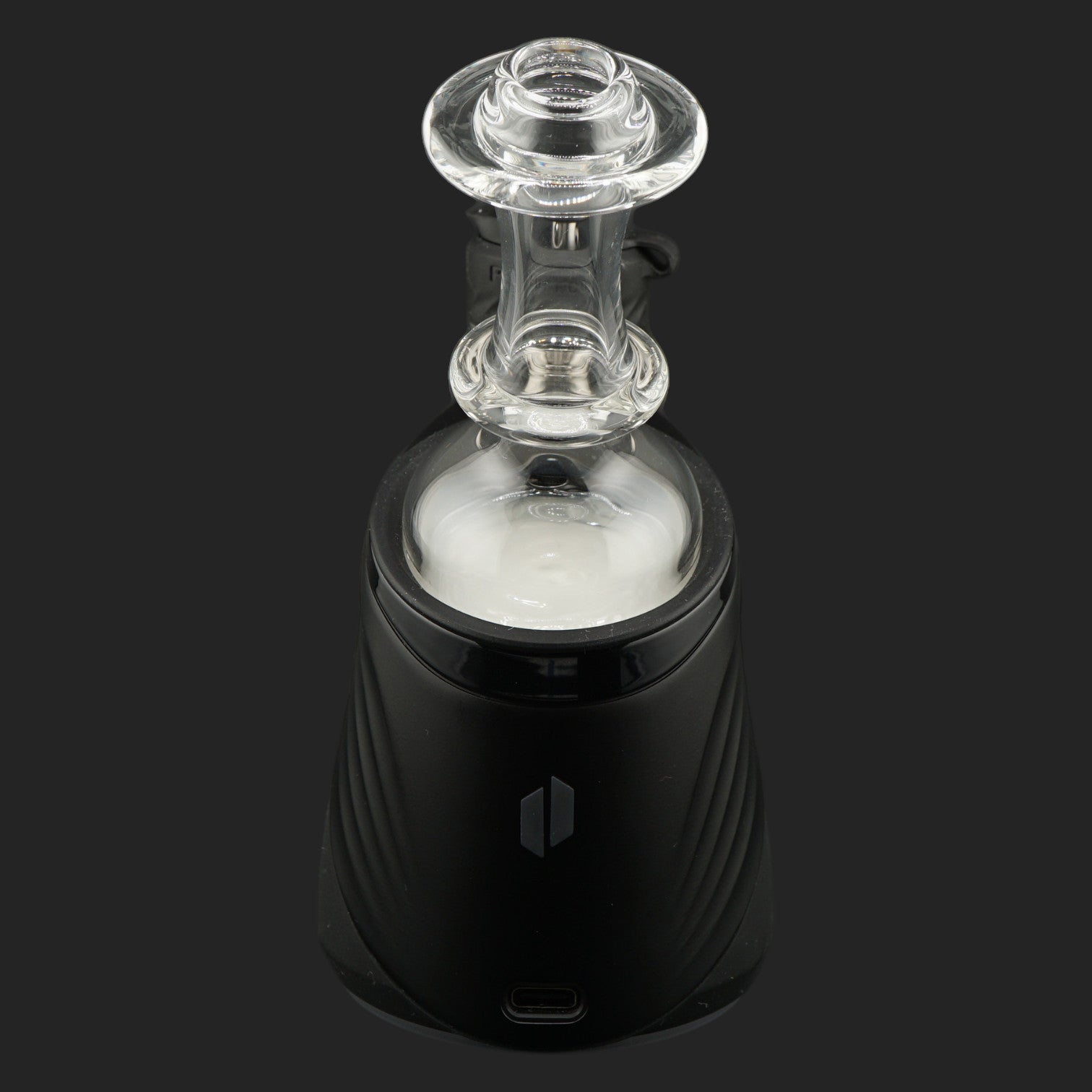 Handmade Mind Blowing Glass Crystal Column Dry Top for Puffco Peak Pro shown at an angle