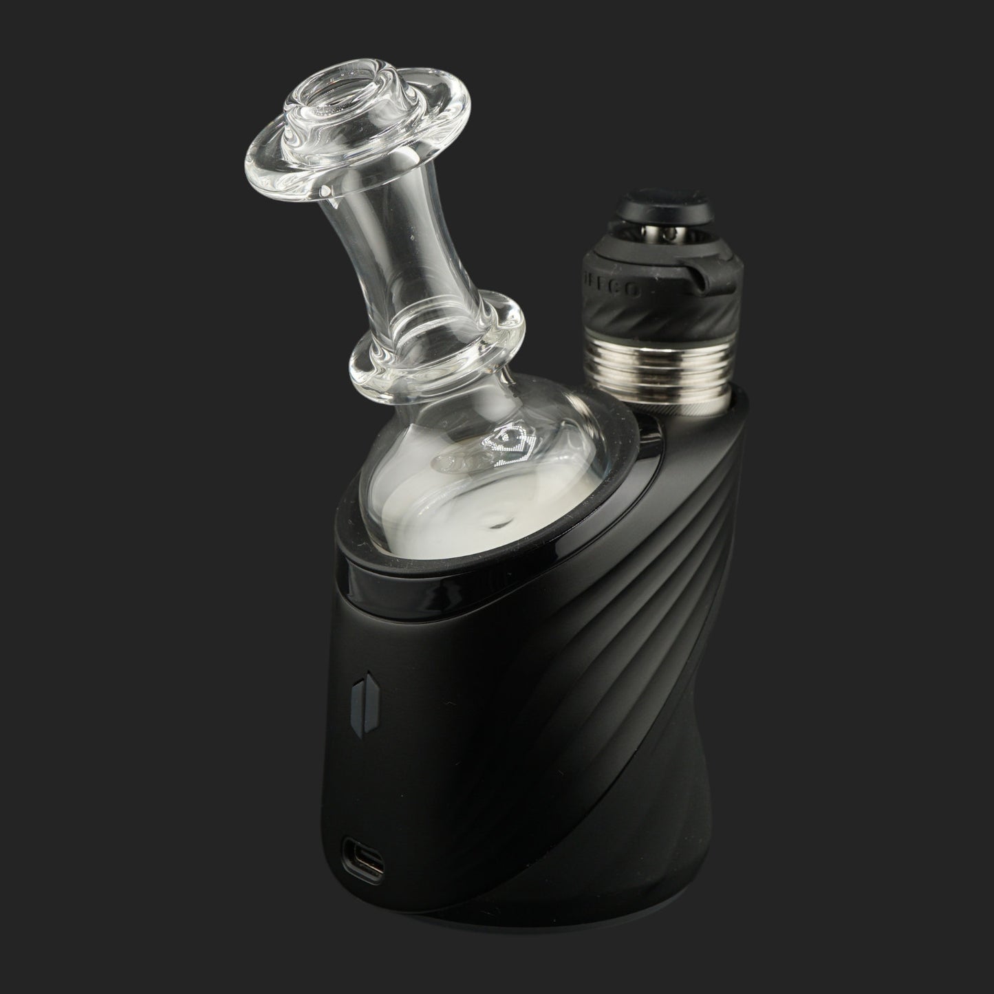 Crystal Column Dry Top by Mind Blowing Glass on a Puffco Peak Pro in front view