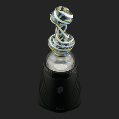 Mind Blowing Glass UV Helix Dry Top for Puffco Peak Pro with white spiral linework