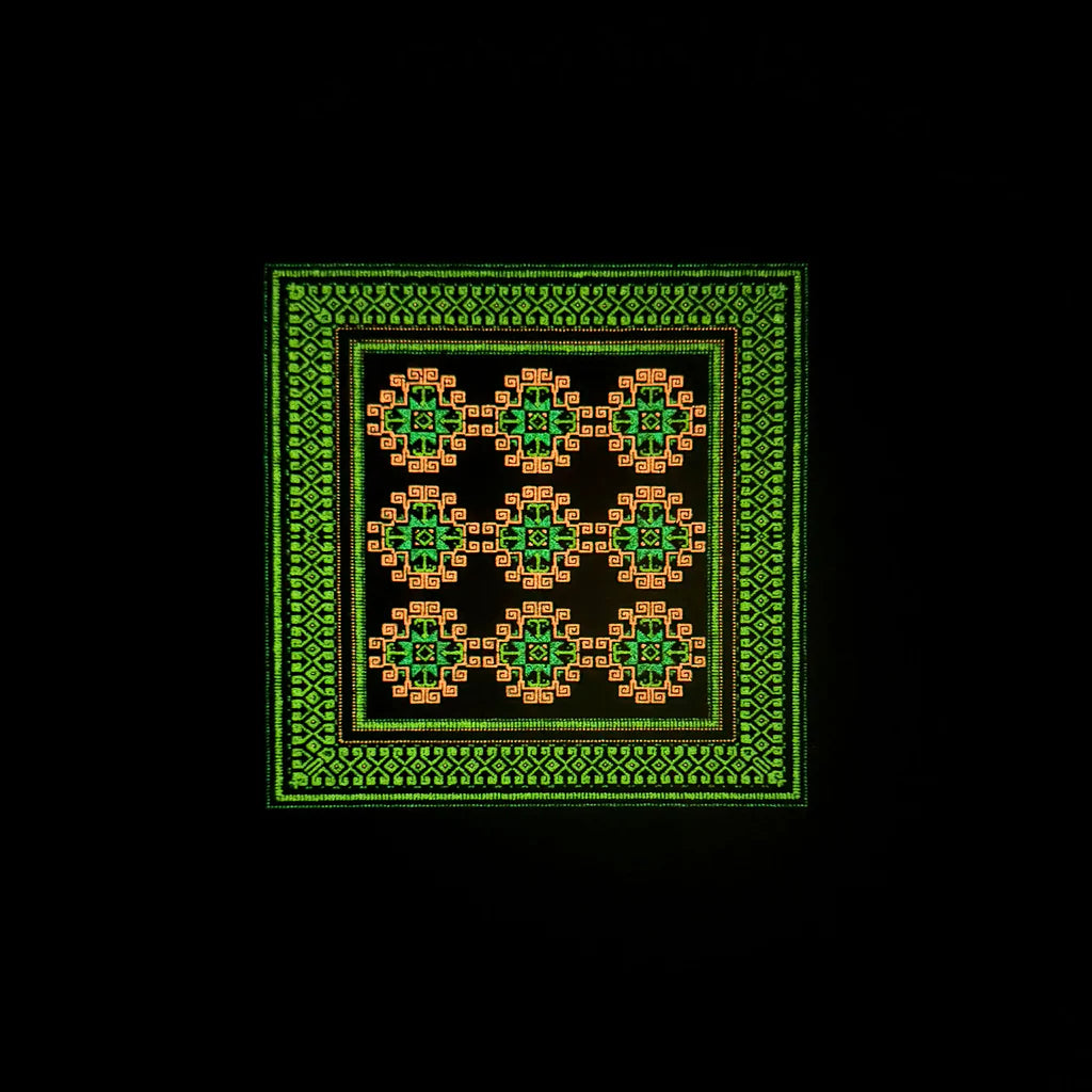 Basel Bitcarpet 5 moodmat glow in the dark screen print
