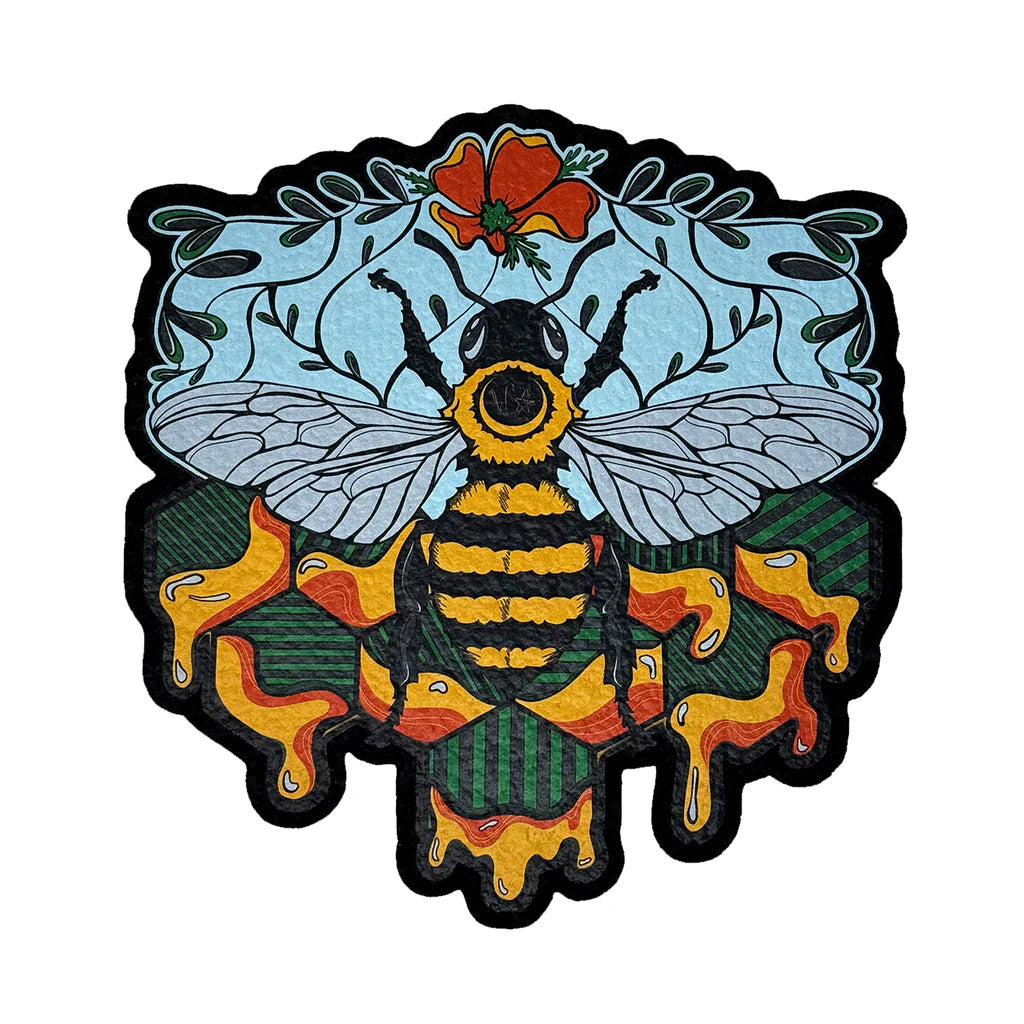 Windstar Bee moodmat – dab mat with full color application by windstar_glass