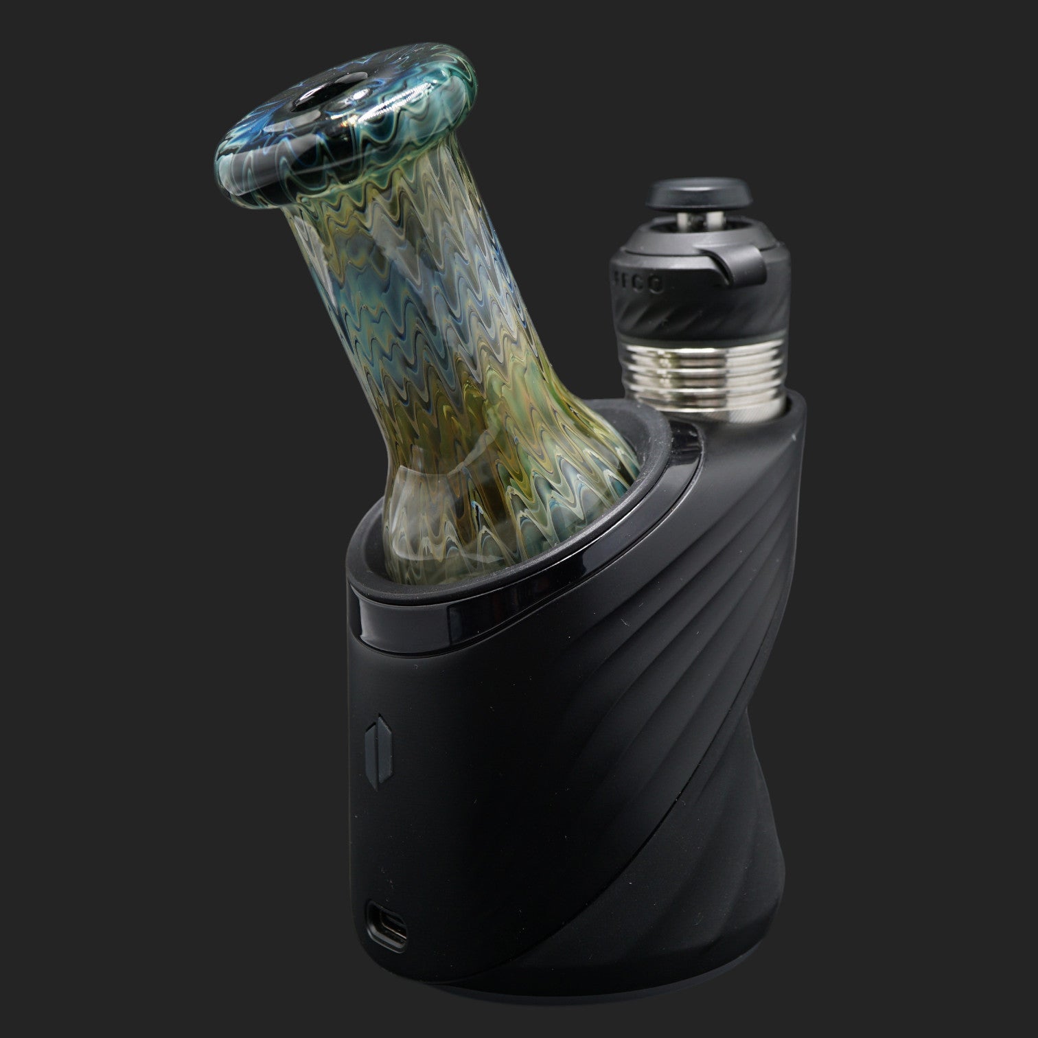 Handgefertigtes Nobullglassworks Deep Current Dry Top für Puffco Peak & Peak Pro aus Gold & Silver Fume Borosilikatglas