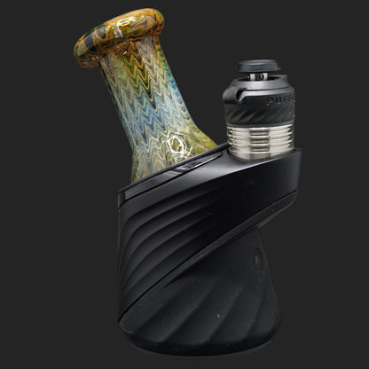 Nobullglassworks Forest Ember Dry Top 73 mm für Puffco Peak und Puffco Peak Pro mit Gold & Silver Fume Wrap & Rake