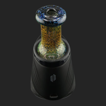 Custom Nobullglassworks Gold Rush Dry Top 72 mm mit intensivem Goldschimmer für Puffco Peak & Peak Pro