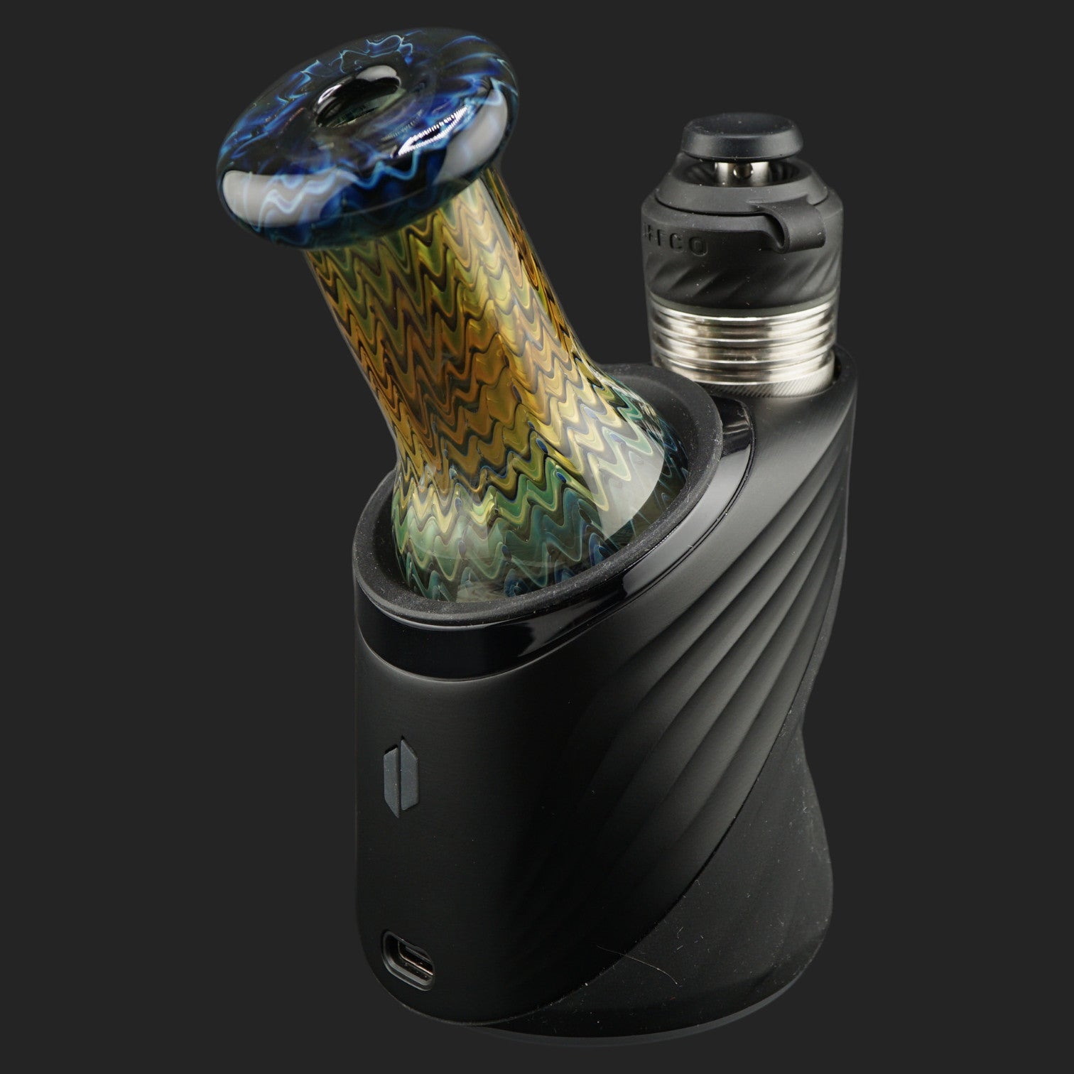 Handgefertigtes Nobullglassworks Gold Rush Dry Top aus .999 Silber und 24k Gold Fumed Borosilikatglas