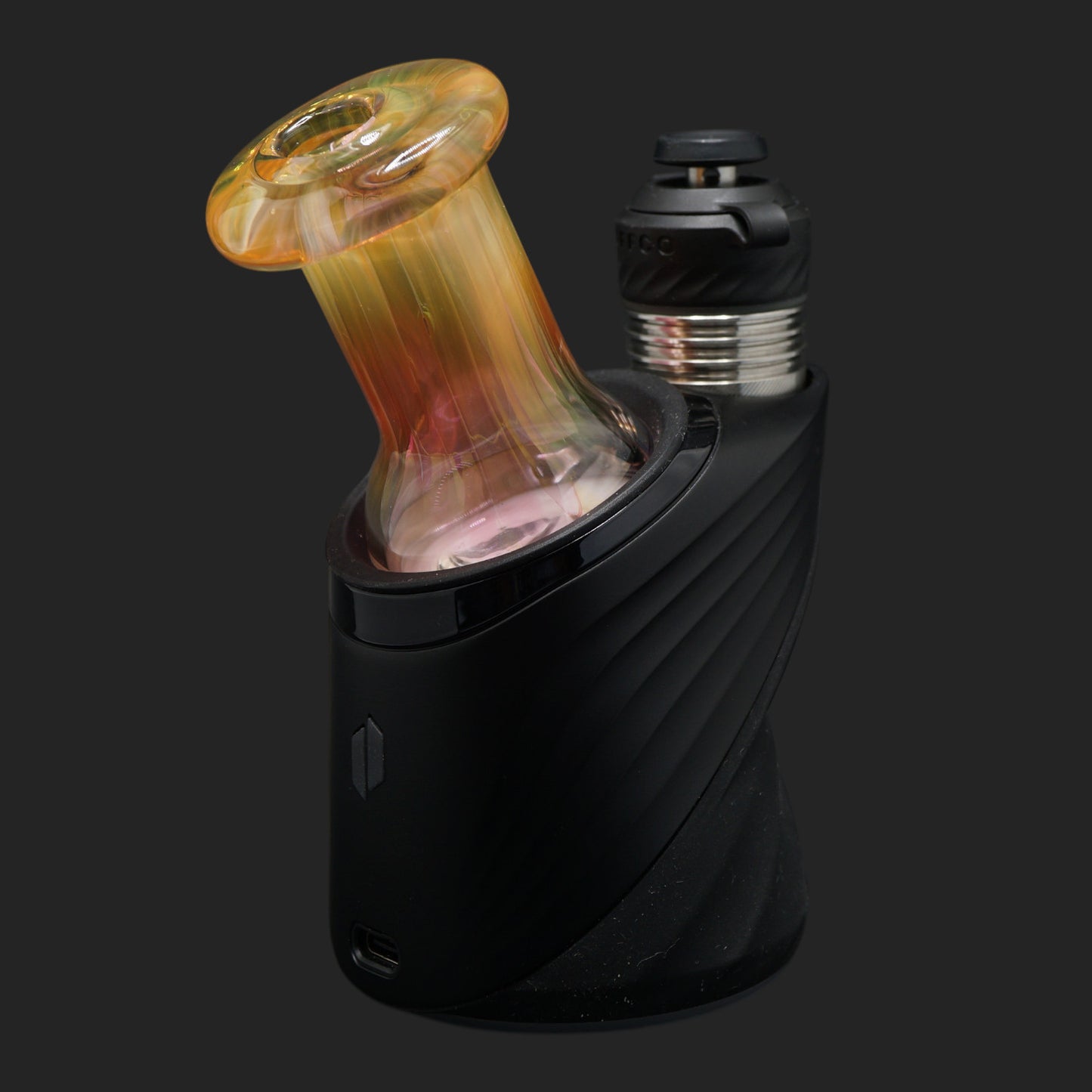 Handgefertigtes Nobullglassworks Peach Bloom Dry Top mit Silver und Gold Fumed Finish für Puffco Peak & Peak Pro
