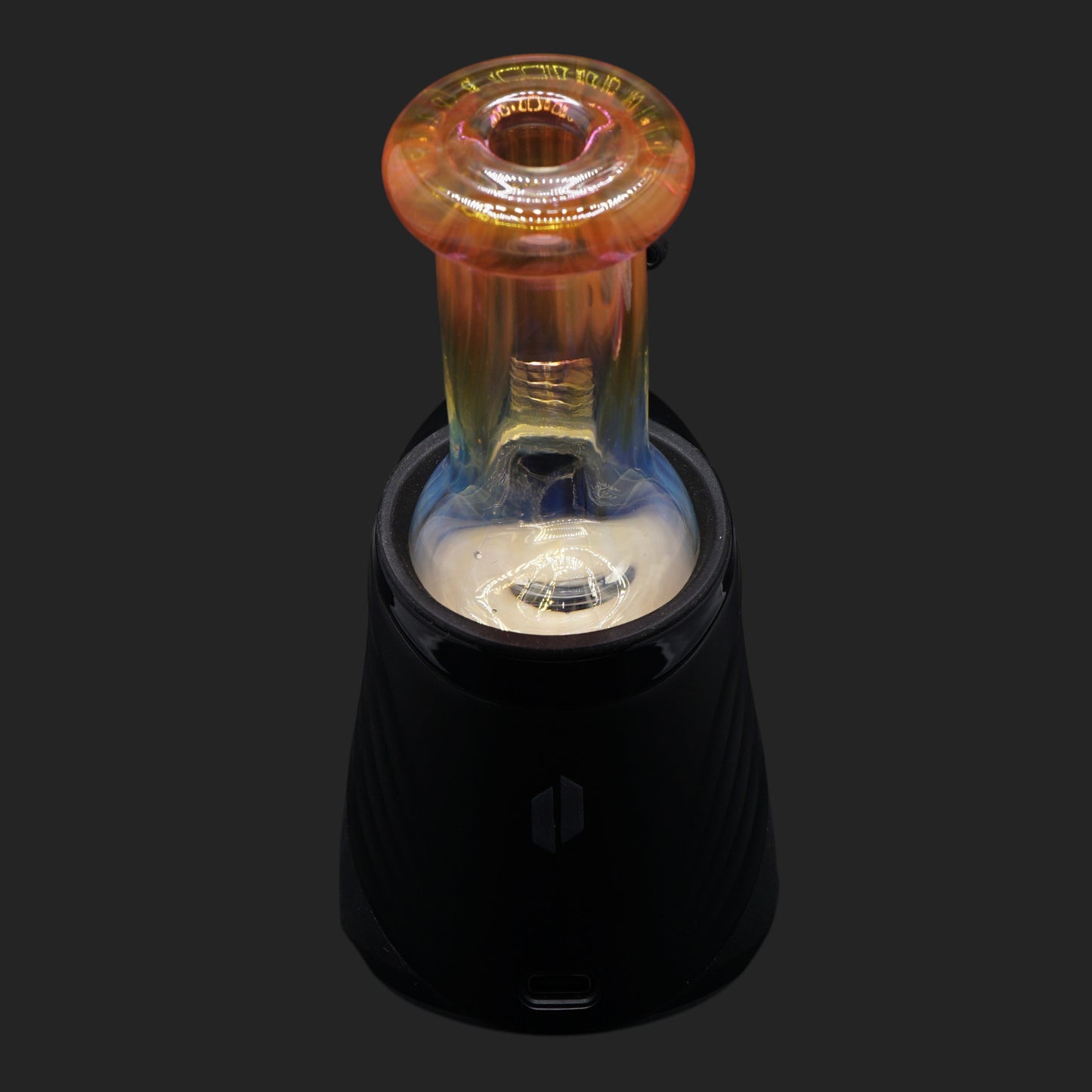 Custom Nobullglassworks Sunrise Fade Dry Top für Puffco Peak Pro mit .999 Silver und 24k Gold Fumed Finish sowie transparentem Color Shift