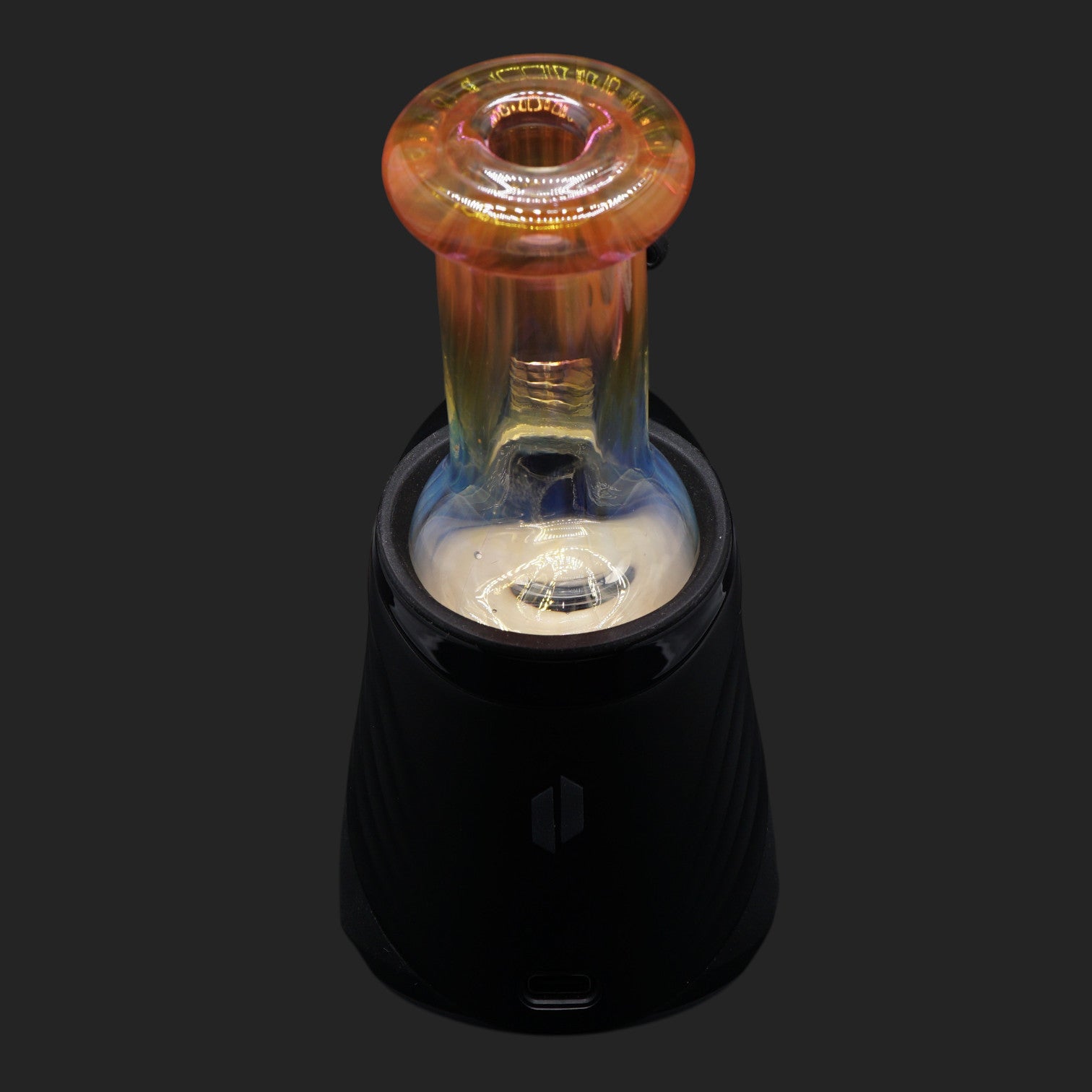 Custom Nobullglassworks Sunrise Fade Dry Top für Puffco Peak Pro mit .999 Silver und 24k Gold Fumed Finish sowie transparentem Color Shift