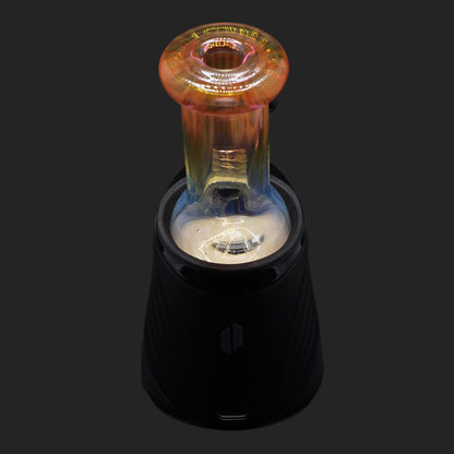 Custom Nobullglassworks Sunrise Fade Dry Top für Puffco Peak Pro mit .999 Silver und 24k Gold Fumed Finish sowie transparentem Color Shift