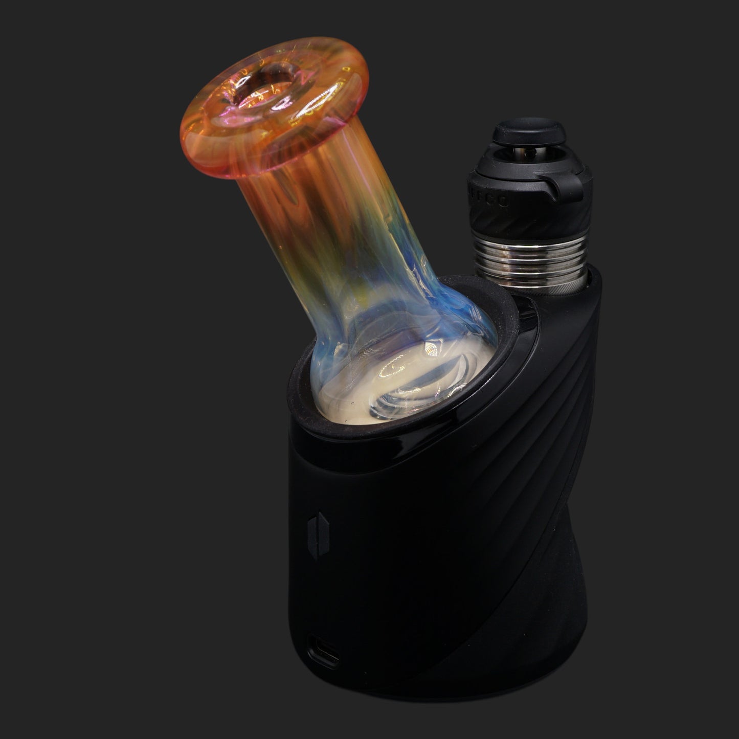 Handgefertigtes Nobullglassworks Sunrise Fade Dry Top mit transparentem, goldenem und rosafarbenem Color Shift für Puffco Peak & Peak Pro