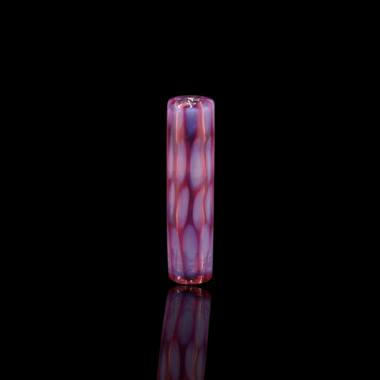 Pastel pink premium glass tip with layered color pattern