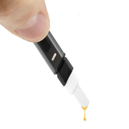 Puffco Hot Knife Onyx im Einsatz – beheizte Spitze verflüssigt Konzentrat