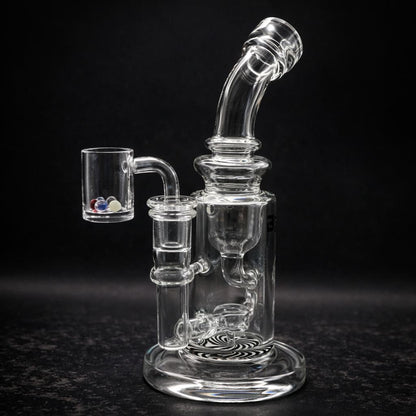 Recycler dab rig percolator detail clear glass internal filtration system