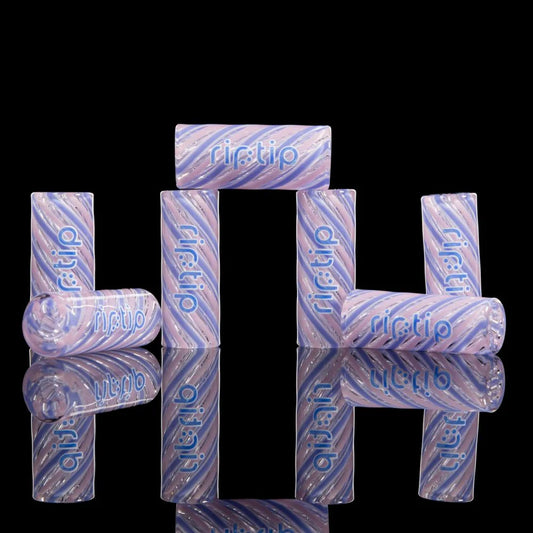 RipTip Daylily borosilicate glass tip with soft purple, pink and light blue swirl design.