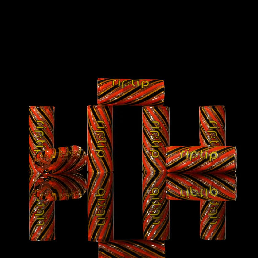 RipTip Devil's Advocate 9 mm glass tip bold red black orange joint filter borosilicate