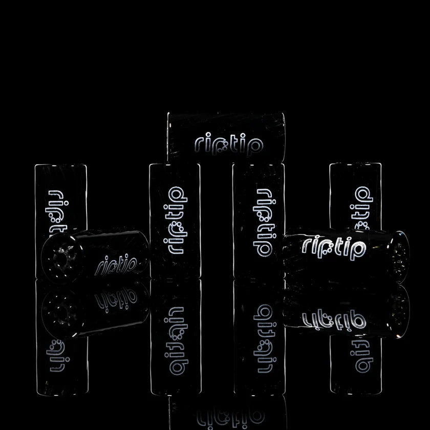 RipTip Jet Black glass tip 10 mm borosilicate glass joint filter with black design
