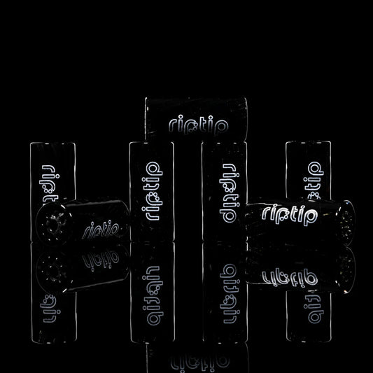 RipTip Jet Black glass tip 10 mm borosilicate glass joint filter with black design