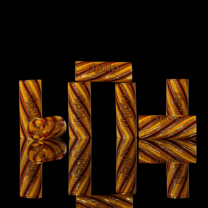 RipTip Midnight Snack glass tip 7-9 mm borosilicate glass joint filter orange amber design