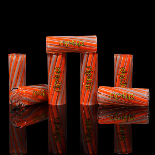 RipTip x Gordo Scientific Italien Redline borosilicate glass tip with red, grey and clear 9-channel-vortex system.