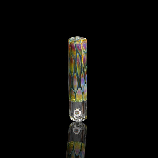 Handmade Steve H glass filter tip with cosmic pattern and moving marble