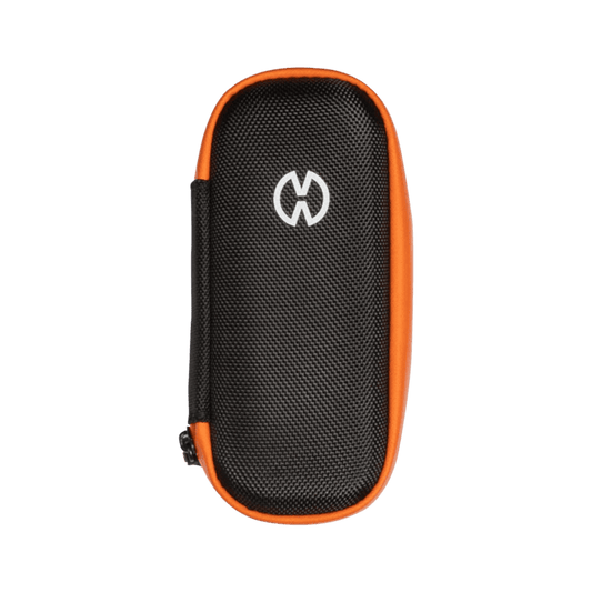 Storz & Bickel Veazy Case in schwarzer Transporttasche mit orangefarbenem Rand