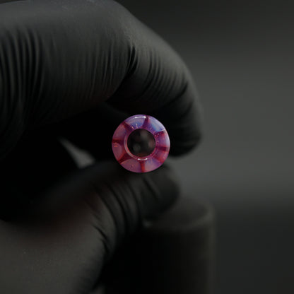 Translucent pink and purple borosilicate glass filter tip