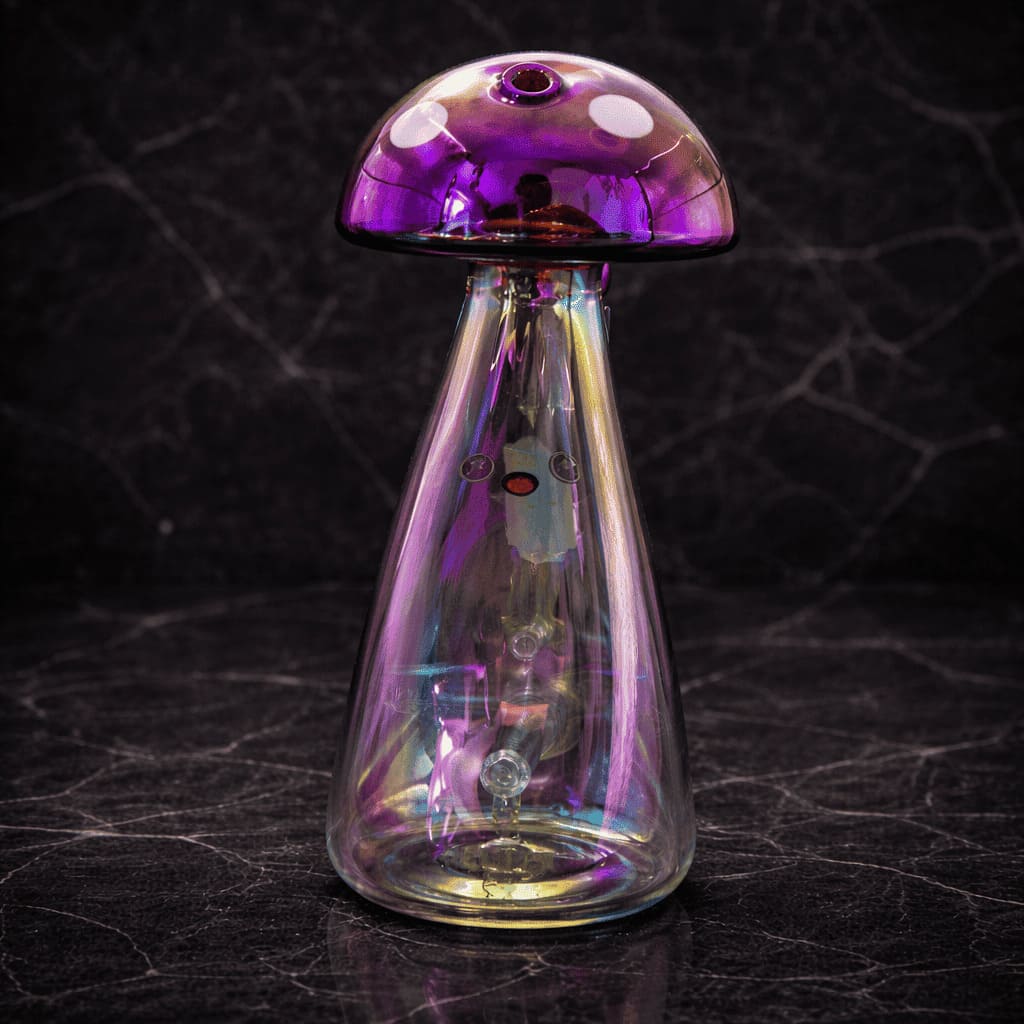 Kompaktes Mini Dabbing Rig aus Glas mit Inline Perc für Konzentrate