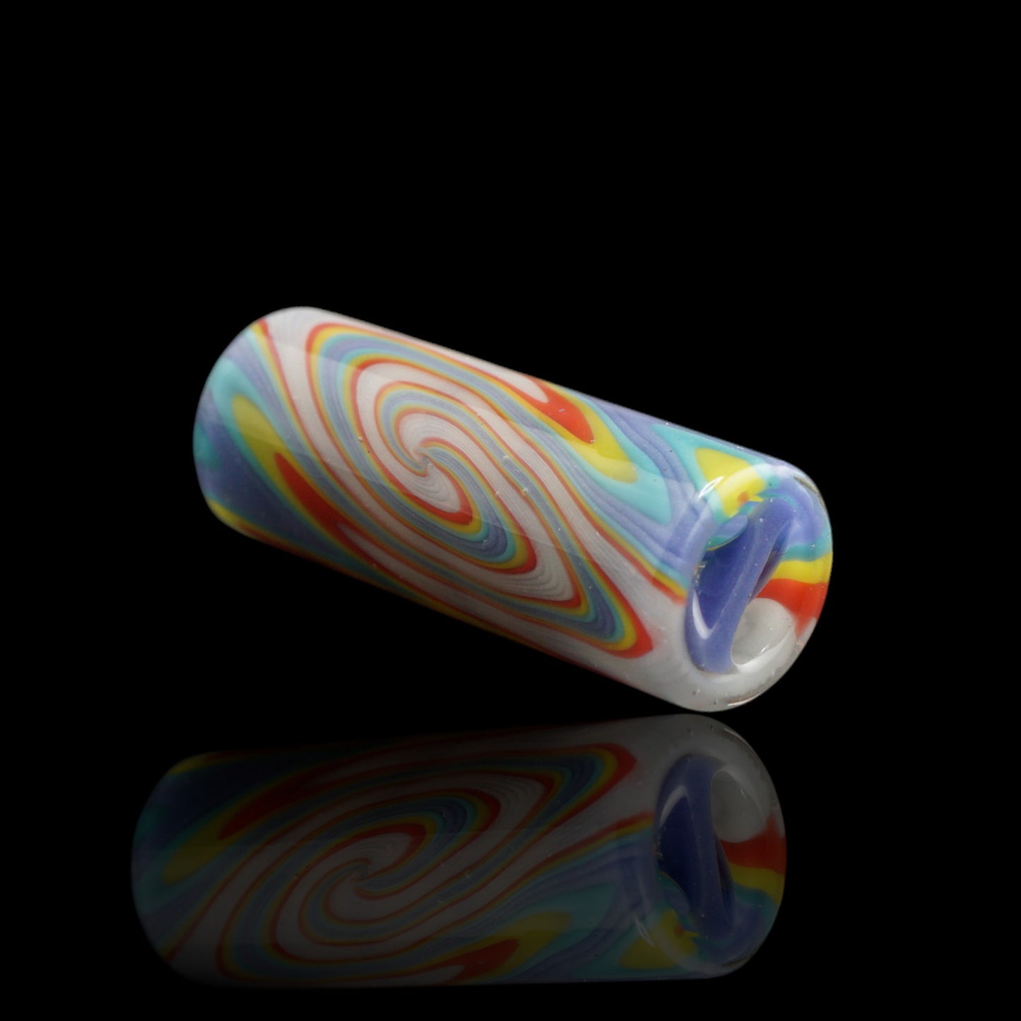 Tyeglassarts Prism Vortex handmade borosilicate glass tip with purple spiral Rotini filter