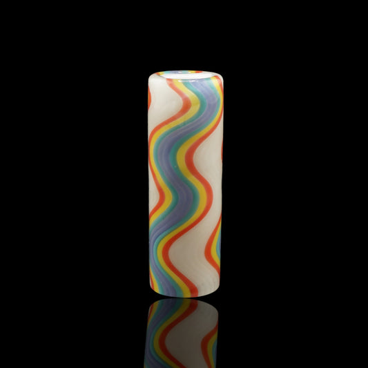 Tyeglassarts Rainbow Vortex handmade borosilicate glass tip with spiral Rotini filter