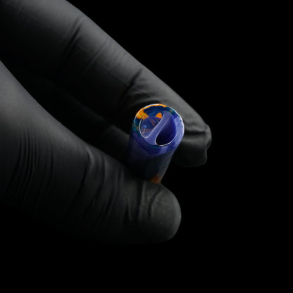 Close-up of the spiral Rotini filter inside the Tyeglassarts Solar Tide glass tip