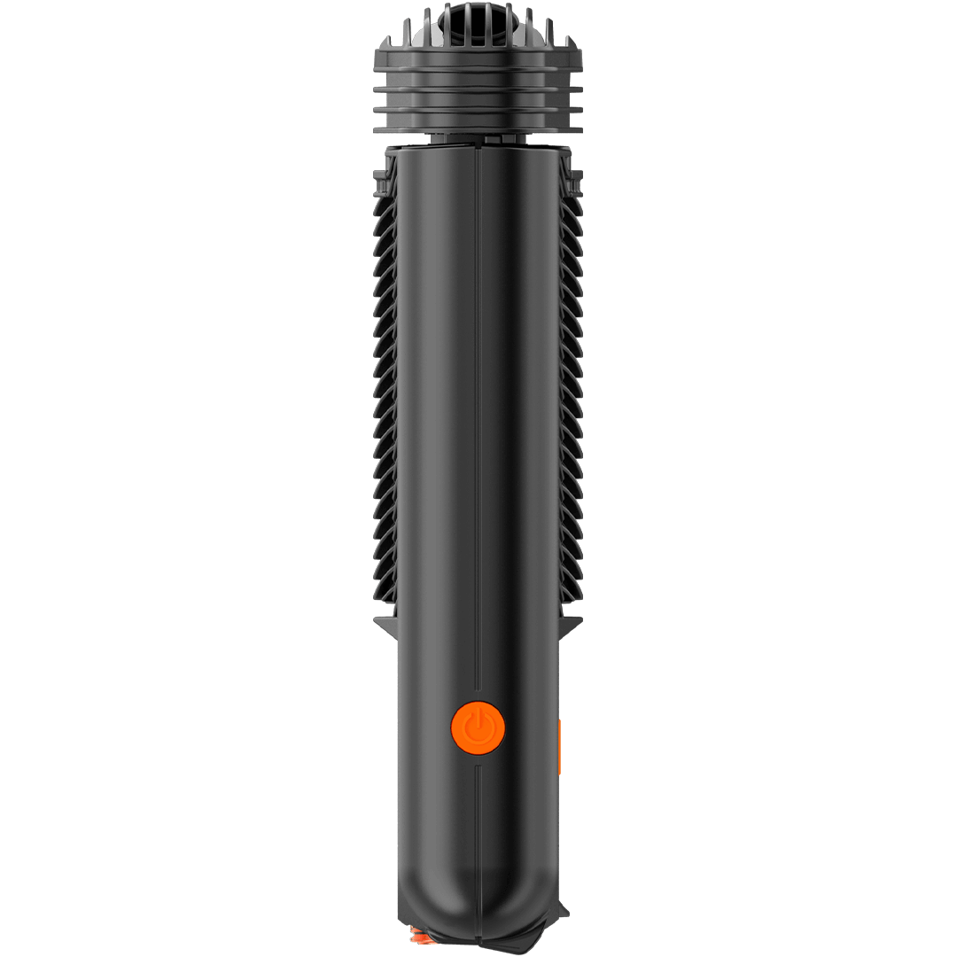 Vaporizer Mighty Plus von Storz und Bickel in der Seitenansicht Powerknopf