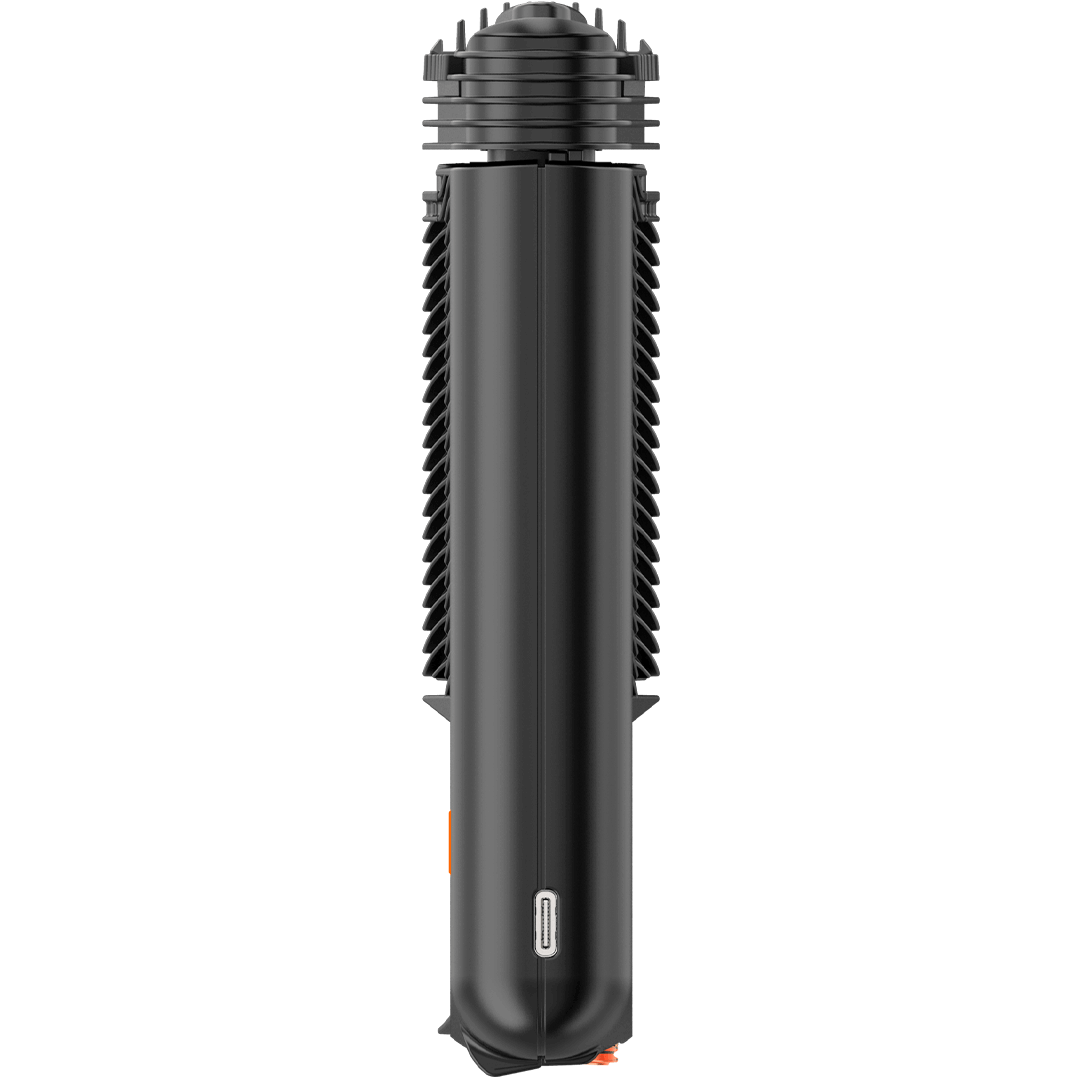 Vaporizer Mighty Plus von Storz und Bickel in der Seitenansicht Ladeanschluss
