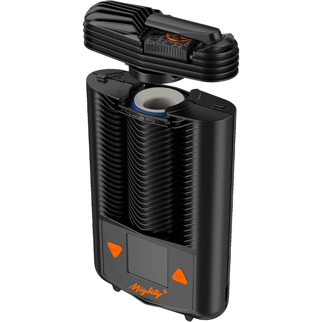 Vaporizer Mighty Plus von Storz und Bickel mit geöffnetem Deckel