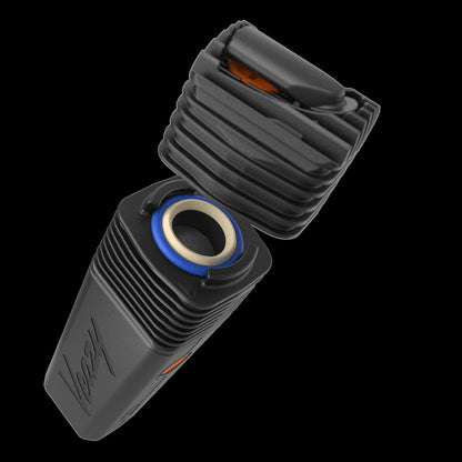 Storz und Bickel Vaporizer Model Veazy in schwarz mit geöffneter Kammer
