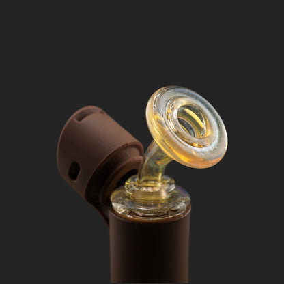 Close-up of the Vintage Puffco Pivot glass mouthpiece by Glass by Yeti